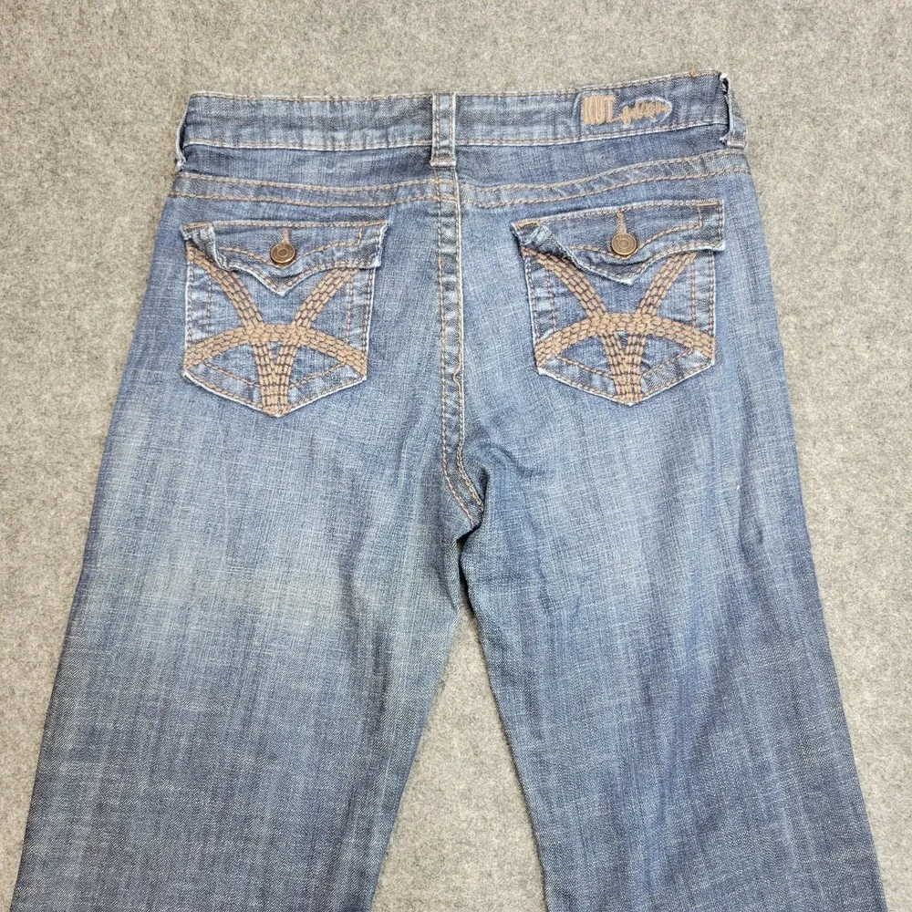 Kut From The Kloth Jeans Womens 8 Medium Wash Bootcut Embroidered Stretch Y2K - Picture 4 of 14